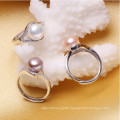 925 Silver Pearl Rings Fashion Pearl Ring Designs 9-10mm AAA Button Pearl Ring Jewelry